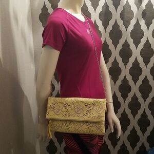 Urban Expressions Arabella Clutch Yellow laser cut